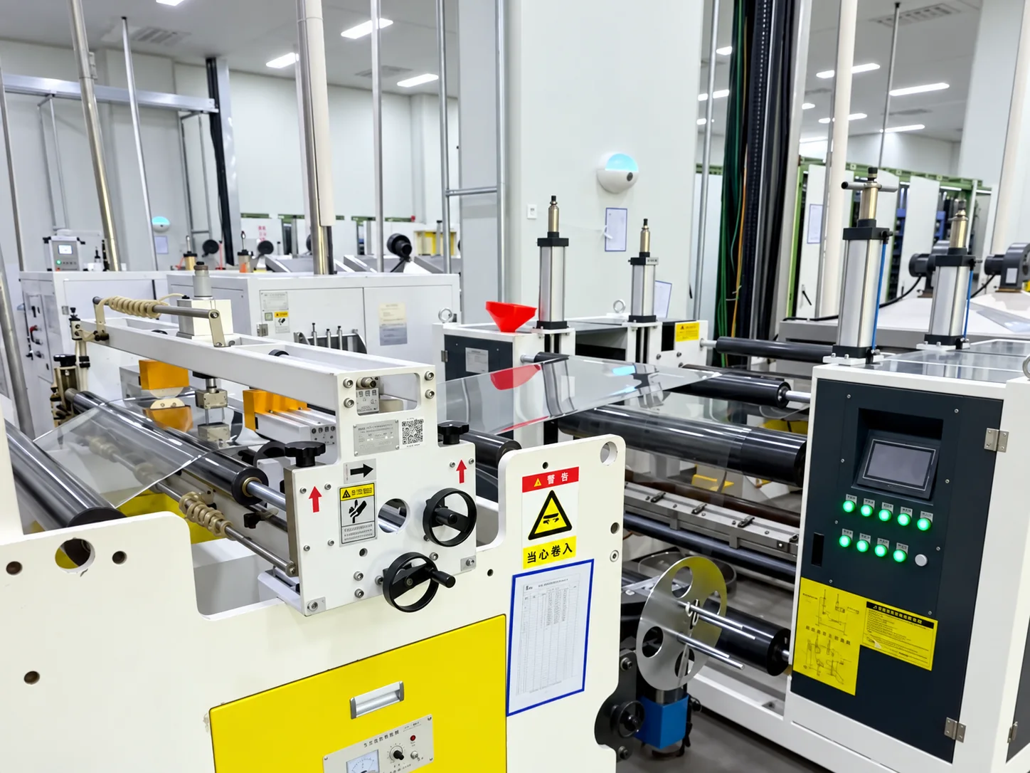 Rollers feeding sheet material