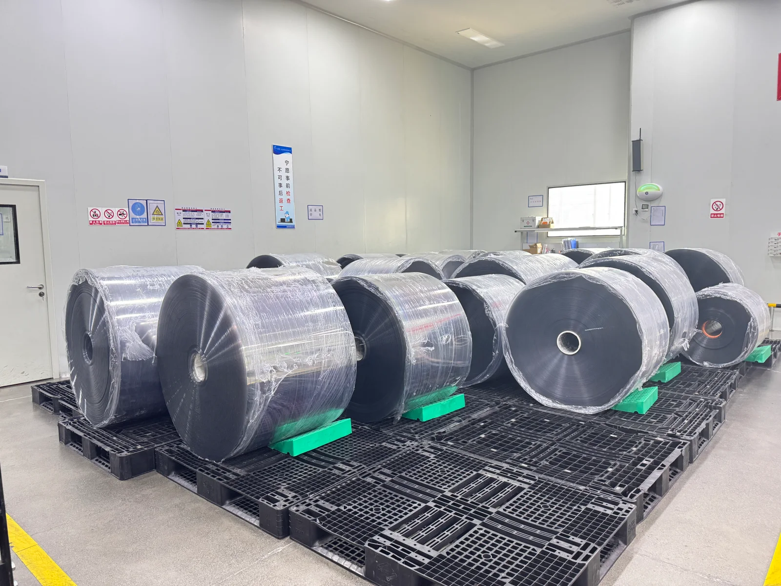 Sheet rolls stored for production