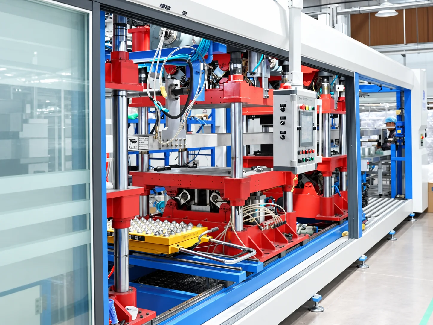 White thermoforming machine