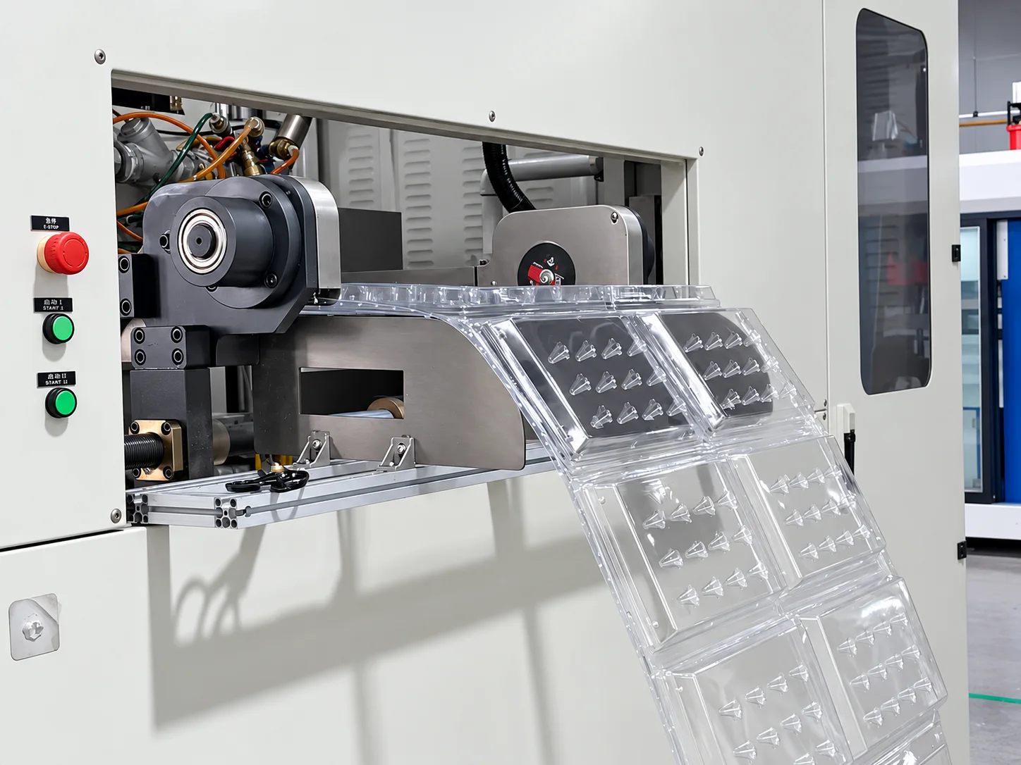 Forming equipment with finished trays