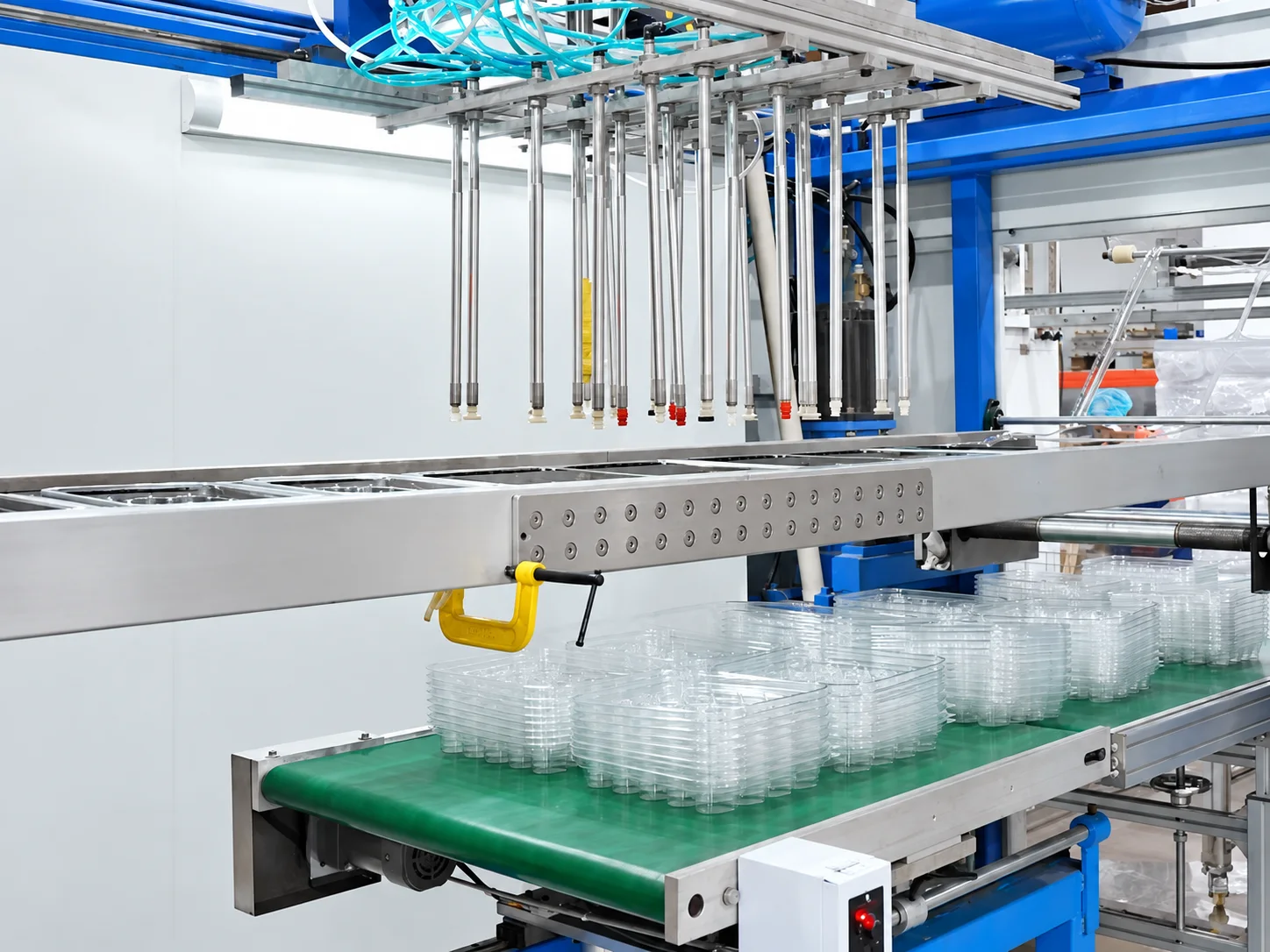 Thermoformed trays at the production line