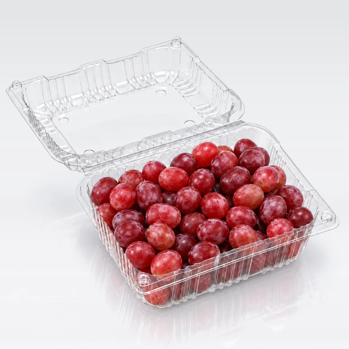 XGL-650G clear grape pack with its attached lid open