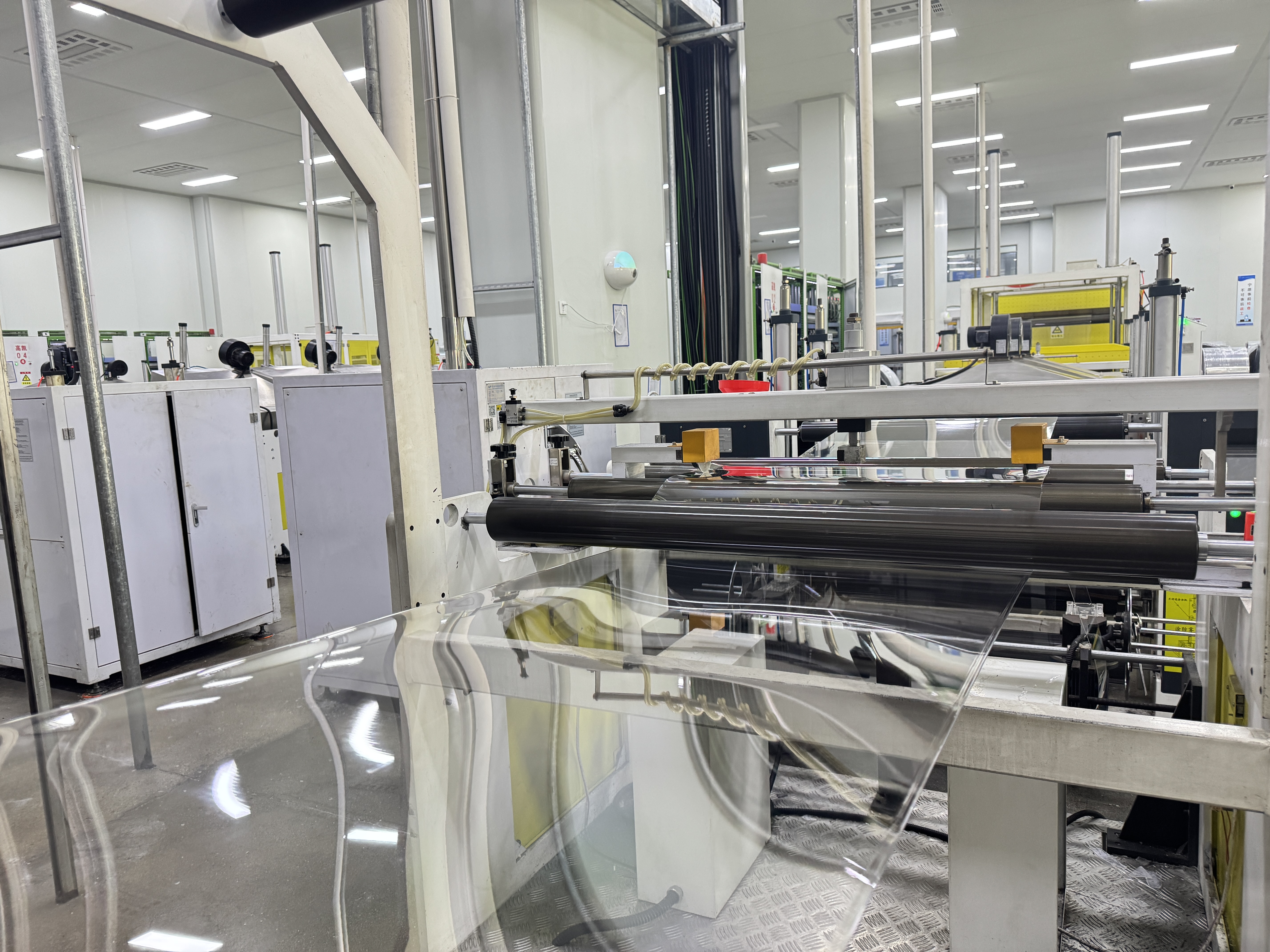 Clear sheet across the rollers