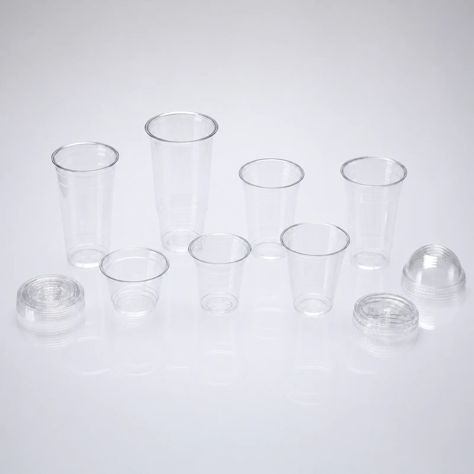 Clear cups with separate lids